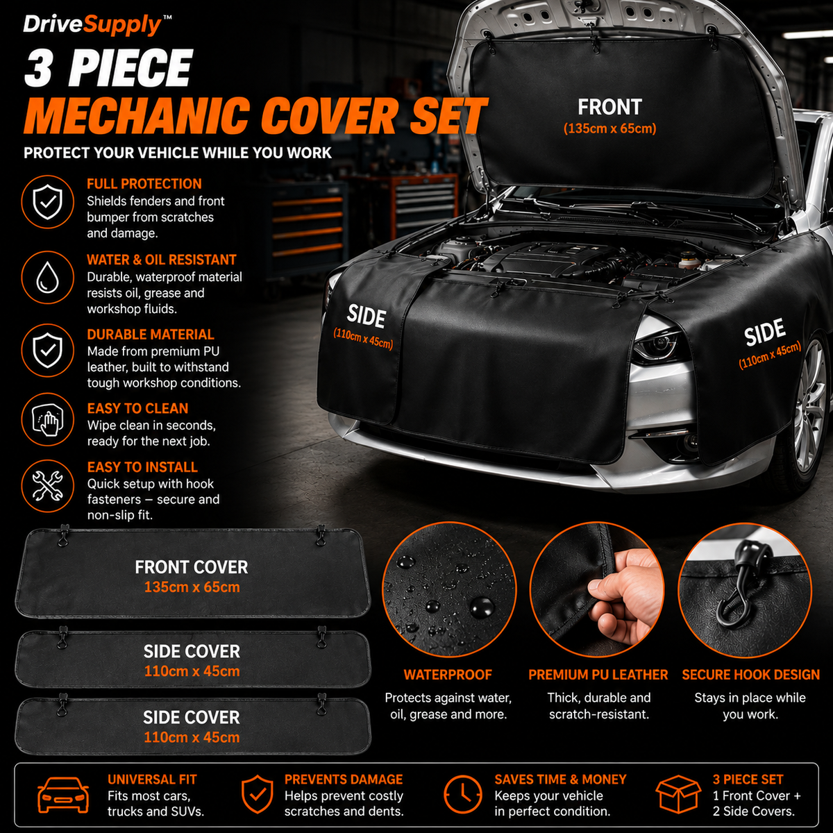 DriveSupply™ 3-Piece Mechanic Cover Set