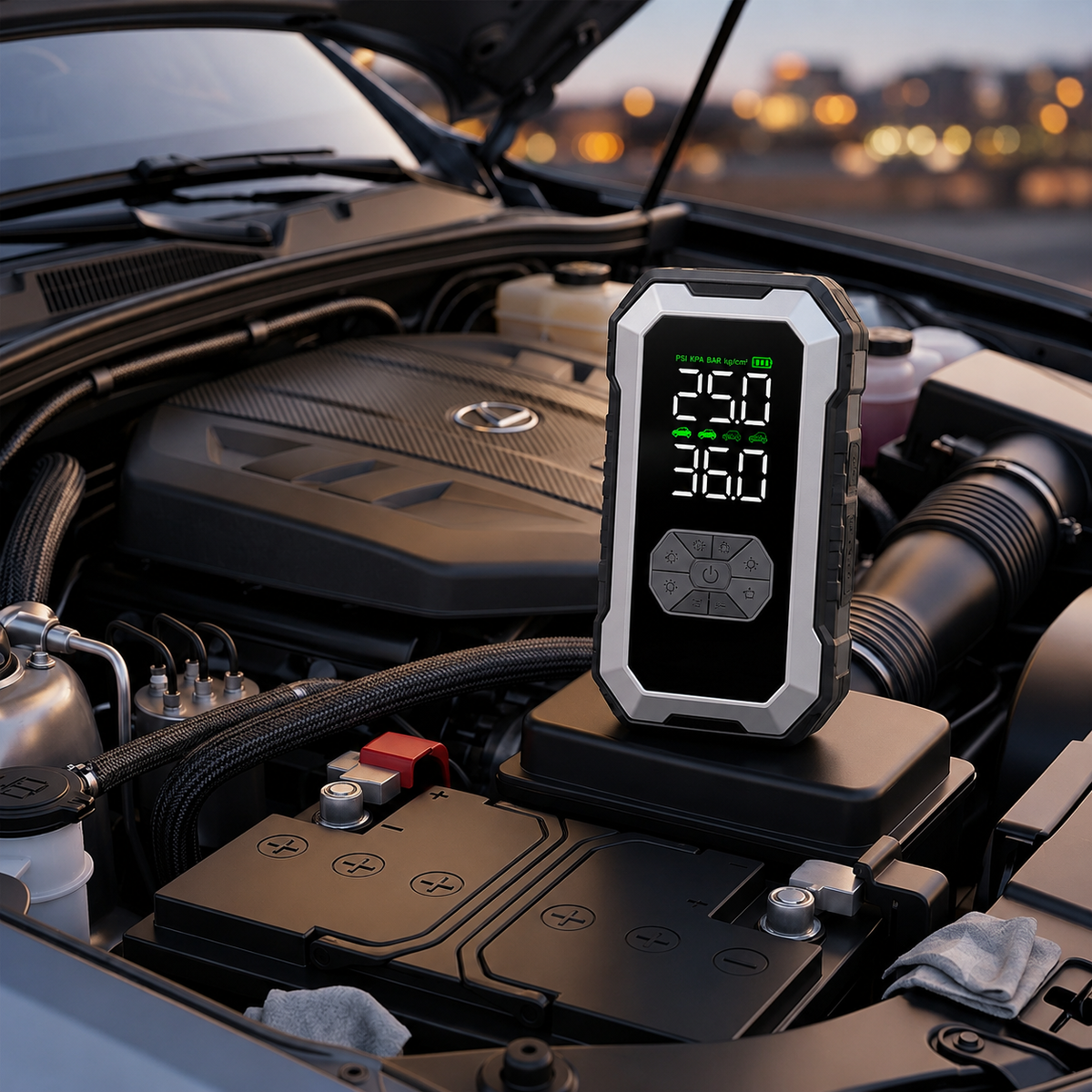 DriveSupply Booster Plus™ – 4-in-1 Emergency Jump Starter & Compressor