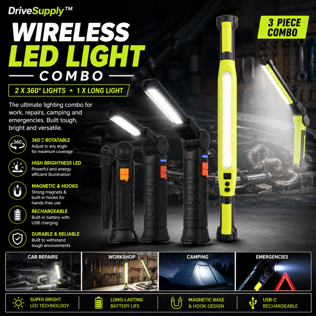DriveSupply™ Multi-Function LED Light Combo